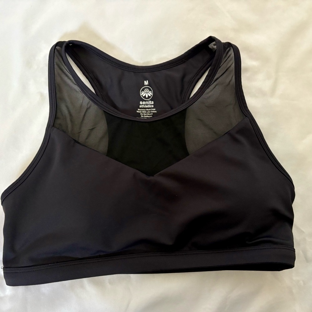 Senita Athletics Black High Neck Sports Bra